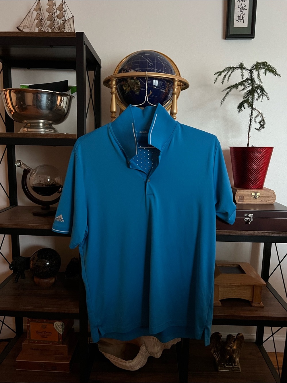 adidas Men’s baby blue golf Polo Shirt with climachill